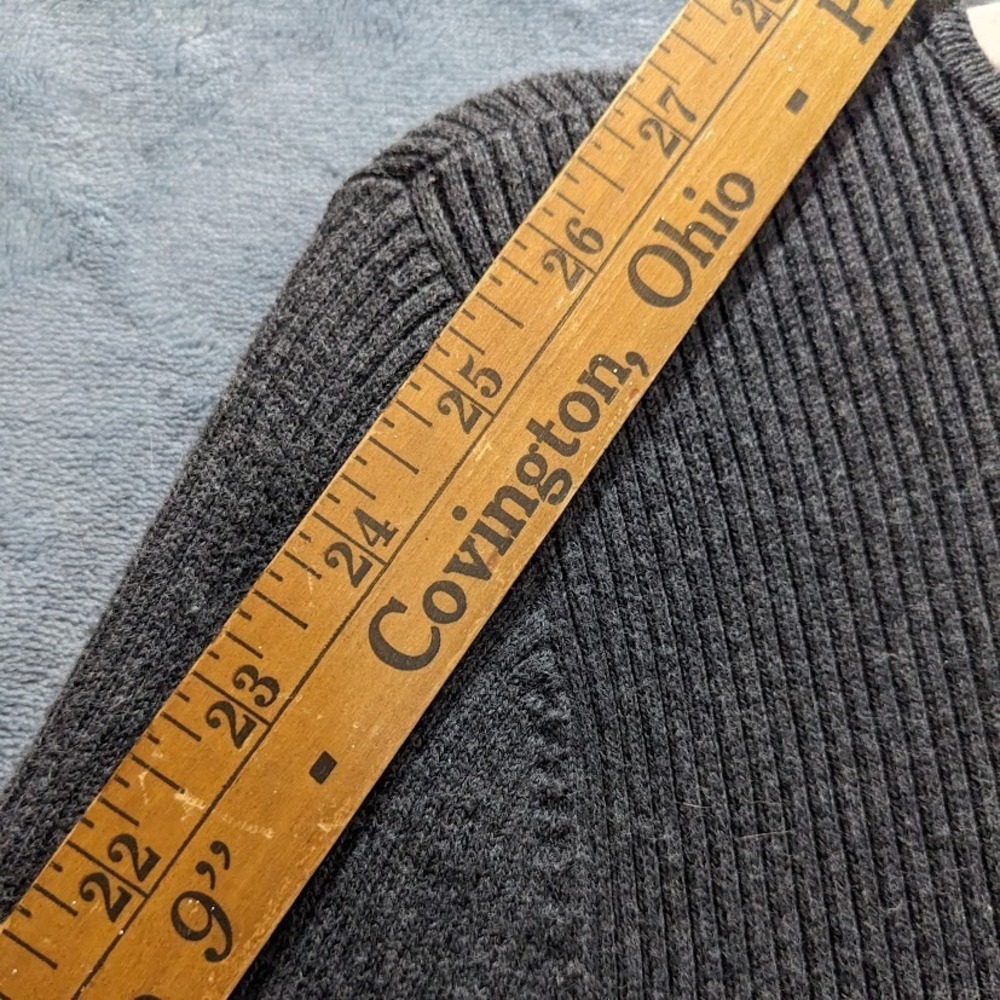 Lauren Ralph Lauren Womens Ribbed Pullover Sweater Gray Striped Crew Neck sz PL - Picture 6 of 11